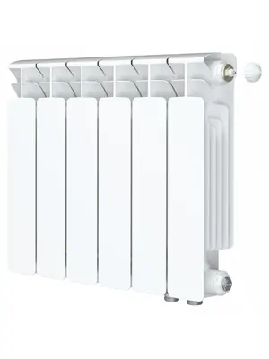 Радиатор биметаллический Rifar Ventil BVR 350 нижнее правое подключение, 6 секции, 834 Вт