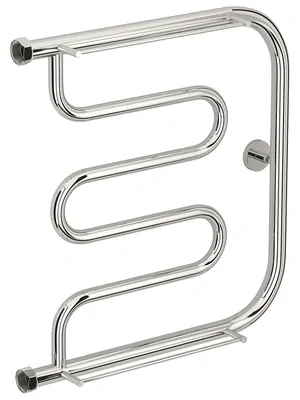 СУНЕРЖА Лира + 2 полки Полотенцесушитель 500х500 нерж.сталь, нак. гайка 1"