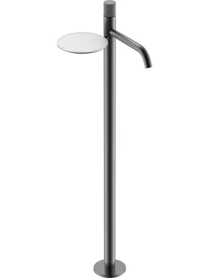 Смеситель Boheme 120-GM.3 для раковины, напольный, однозахватный, ручка linea, графит