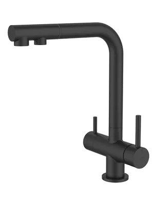 Смеситель для кухни Iddis с каналом для фильтр. воды,выдвижной излив,черный матовый UMBBLPFi05