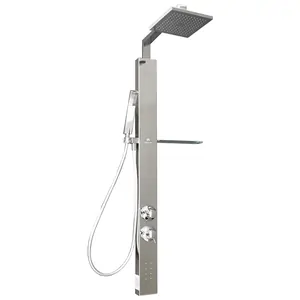 Душевая панель Novellini Plus 100х1180 мм, г/м, смеситель, нерж. сталь REV1VM-K