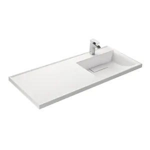 Раковина Aquaton 120 1A72243KLH010 1200x500x150 д/стир.маш., литой мрамор, чаша справа, белая