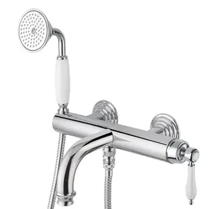 Смеситель CEZARES -VDM-01-Bi для ванны/душа, однозахватный, ручной душ, хром/ручка белая