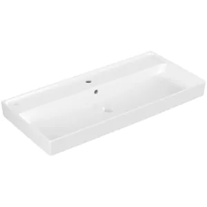Раковина Villeroy&Boch Collaro 1000х470 отв, перелив, ceramic+, альп. белый 4A33A5R1
