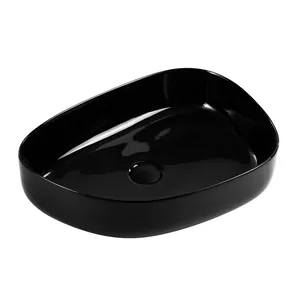 Раковина накладная BelBagno BB1435-NERO 550x400x140 без перелива, без отв. под смеситель, черная