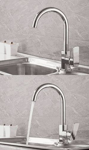 Смеситель Ledeme Н33 для кухни, поворотный излив, однозахватный, хром L4033-2