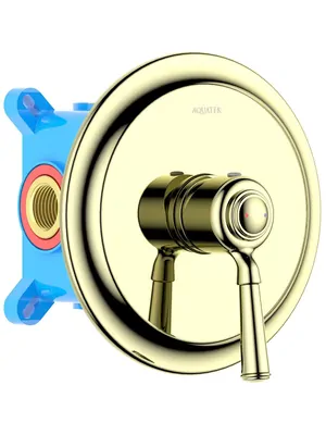 Смеситель для душа Aquatek AQ1566PG встраиваемый, однозахватный, цвет: золото полированное