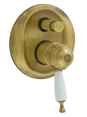 Смеситель для ванны/душа Migliore скр.монтаж, термостат, ручка бел., бронза ML.OXF-6378.BI.BR