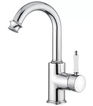 Смеситель CEZARES -LS2-01-Bi для умывальника, однозахватный, хром/ручка белая