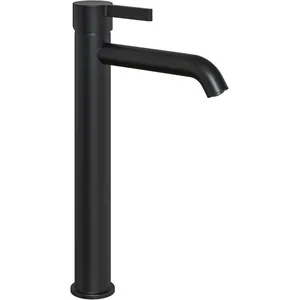 Смеситель для раковины Paini 242 мм, однозахватный, фиксированный излив,черн. браш. 74PZ205OLL