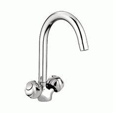 Смеситель Ledeme Н26 для кухни, с поворотным изливом, двухзахватный, хром L4326