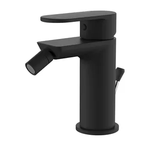 Смеситель для биде WasserKRAFT 7406 однозахватный, донный клапан, цвет: Черный Soft-touch