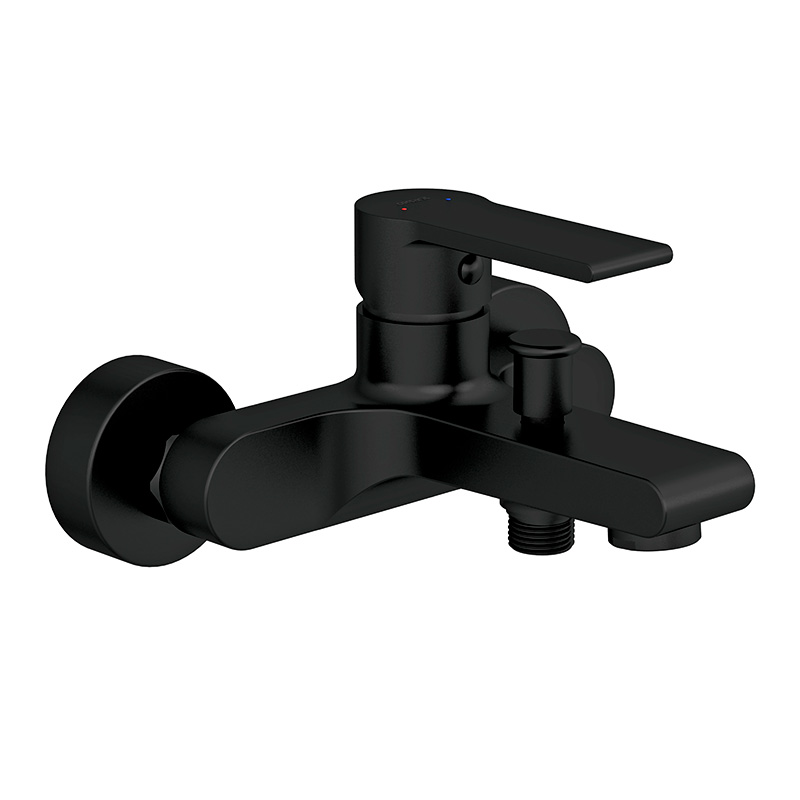 Смеситель для ванны/душа Cersanit BLACK 63108 настенный, однорычажный, черный