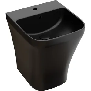 Раковина моноблок подвесная Ceramicanova 365х400х455 отв. под смеситель, черный мат. CN6067MB