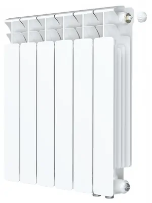 Радиатор биметаллический Rifar Ventil BVR 500 нижнее правое подключ., 6 секции, 1182 Вт, белый