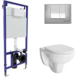 BERGES комплект инсталляция NOVUM525, клавиша смыва S3 хром глянец, унитаз GAMMA с сиденьем 042427