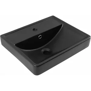 Раковина Aquanet Ирис 50 515х415х185 накладная на тумбу, черный матовый 329246