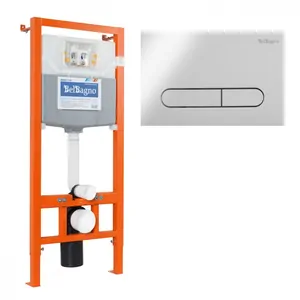 Инсталяция BelBagno для подвесного унитаза с кнопкой смыва, хром BB001-120/BB005-PR-CHROME