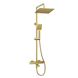 Душевая система WasserKRAFT термостат, верхний/ручной душ, золото матовое A199.198.201.BG Thermo