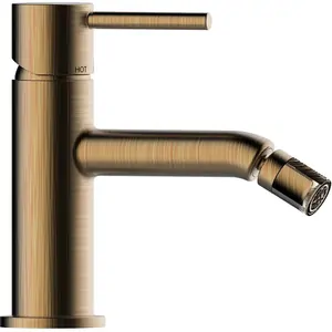 Смеситель для биде Bossini Z00702022 однозахватный, низкий излив, донный клапан, античная бронза