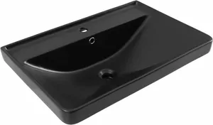 Раковина Aquanet Ирис 70 710х475х210 накладная на тумбу, черный матовый 329248