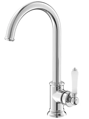 Смеситель для кухни Iddis однозахватный, хром/белая керамика OXFSBJ0i05