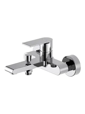 Смеситель для ванны/душа Aquatek AQ1440CR настенный, однозахватный, короткий излив 189мм, хром