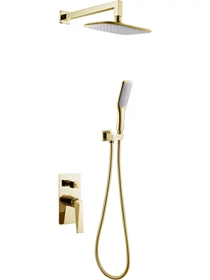 Душевая система Boheme 384 встраиваемая, однозахватная, верхний/ручной душ, золото