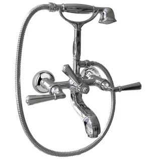 Смеситель Nicolazzi для ванны настенный, с ручным душем, ручки Metal, хром 1901CR05