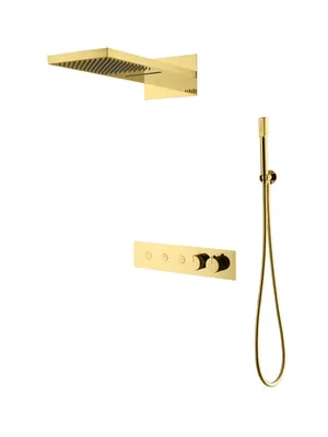 Душевая система Boheme 131-G встраиваемая, термостат, верхний/ручной душ, золото