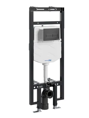 Инсталляция для унитаза WasserKRAFT с клавишей смыва, черный матовый 58TLT.010.ME.MB03
