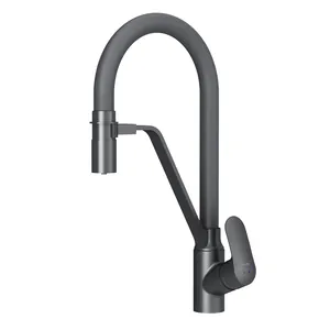 Смеситель AM.PM для кухни F8007822 с каналом для питьевой воды и гибким изливом, черный матовый