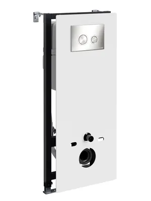 Инсталляция для унитаза WasserKRAFT с клавишей смыва, цвет: никель/белый 20TLT.010.ME.WH.BN01