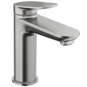 Смеситель для раковины Duravit M однозахватный, низкий излив 111мм, нерж. сталь WA1020002070