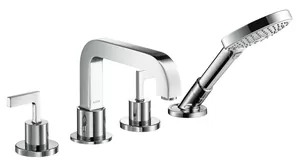 Смеситель Axor 39446 на борт ванны на 4 отверстия, рычаговые рукоятки, выступ 190мм