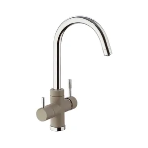 Смеситель для кухни Paini 255 мм,однозах.,кран для пить. воды, бежевый трюфель 7872643CR3V11L2KM