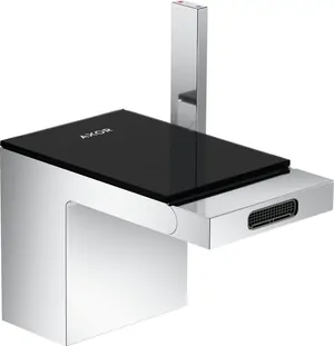 Смеситель Axor 47210600 для биде, однорычажный, сливной гарнитур, хром/черн.стекло