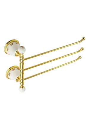 Migliore Полотенцедержатель тройной поворотный, керамика, золото ML.PRO-60.554.DO