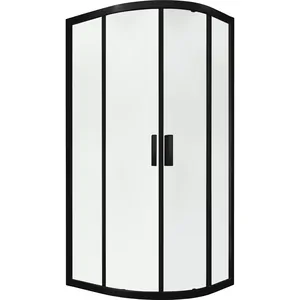 Душевой уголок TERMINUS 06 1000х1000х2000 полукруглый, цвет: черный 6ES100х100B