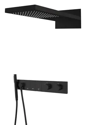 Душевая система Boheme 133-B встраиваемая, термостат, верхний/ручной душ, черный