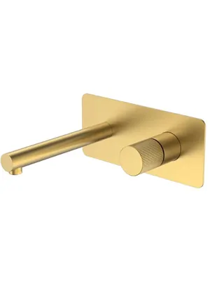 Смеситель Boheme 125-MG.3 для раковины, встраиваемый, однозахватный, ручка:linea, золото мат