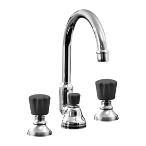 Смеситель для раковины высокий Devon&Devon DDMRBL301ACR на 3 отверстия, д/к., хром/чер