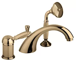 Смеситель CEZARES BVDM-02-M на борт ванны, 3 отверстия, однорычажный, бронза/ручка металл