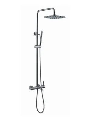 Душевая система Boheme 468-NB настенная, однозахватная, верхний/ручной душ, никель браш