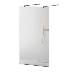 Душевая перегородка CEZARES (800х1950) -L-2-80-120-C-NERO стек. прозрач., проф. черн