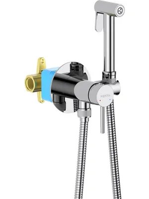 Набор с гигиеническим душем Aquatek AQ1021CR встраиваемый, 1 отв., однозахватный, цвет: хром