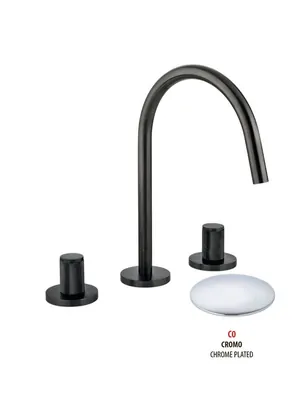 Смеситель GATTONI для раковины, ручки Ronco, с донным клапаном, хром 100/22CO