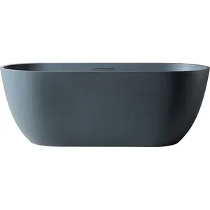 Ванна из искусственного камня Abber Frankfurt (1700x750) отдельностоящая,слив-пер, серая мат AM9941G