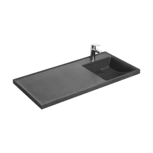 Раковина Aquaton 120 1A72243KLH21R 1200x500x162 д/стир.маш., литой мрамор, правая, графит