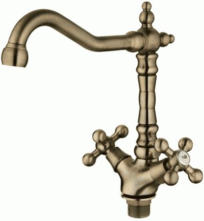 Смеситель Ledeme Н19С для кухни, поворотный излив, двухзахватный, бронза L4019C